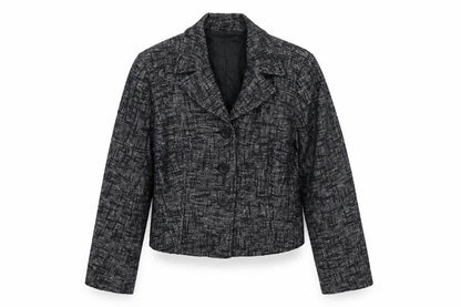 Oasis Women Black Tweed Cropped Blazer Jacket Size 16 Regular