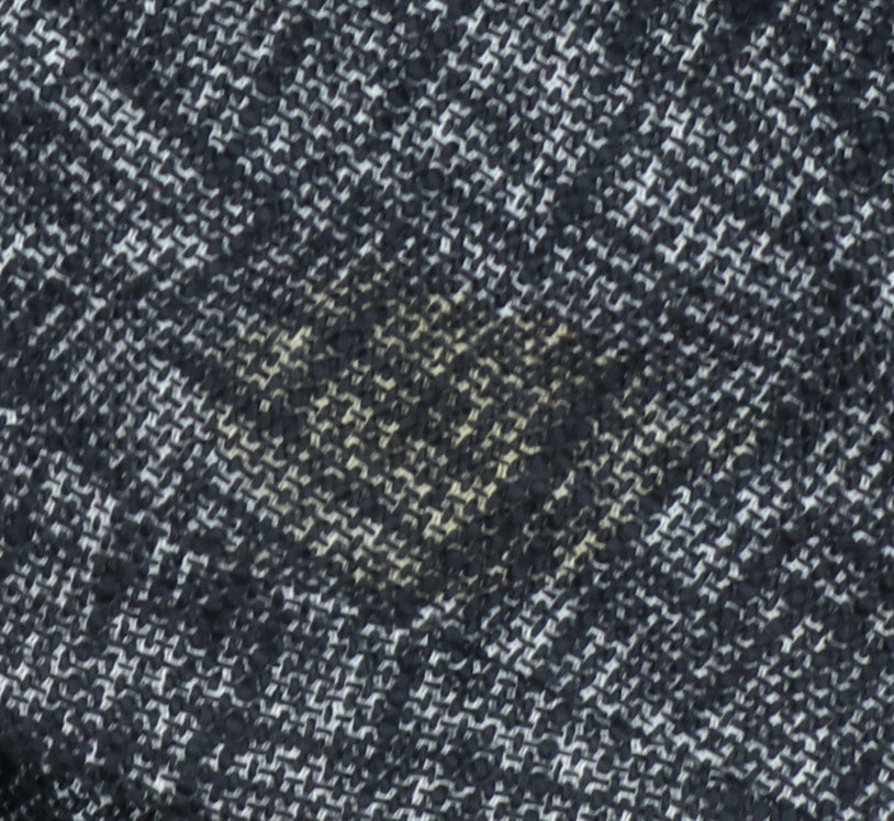 Oasis Women Black Tweed Cropped Blazer Jacket Size 16 Regular