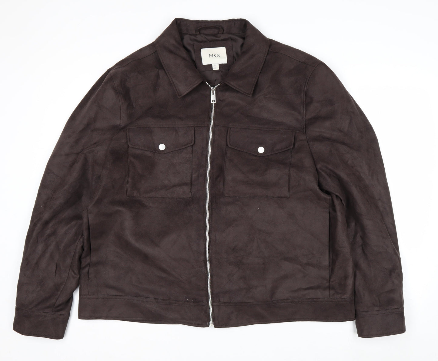 Marks and Spencer Men’s Brown Suede Bomber Jacket 2XL