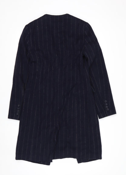 Marks and Spencer Women Black Wool Blend Striped Blazer Size 8