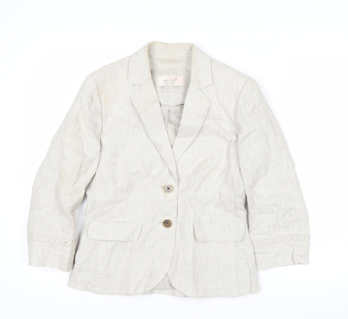 Marks and Spencer Per Una Beige Linen Women's Blazer Size 12