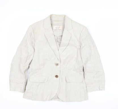 Marks and Spencer Per Una Beige Linen Women's Blazer Size 12