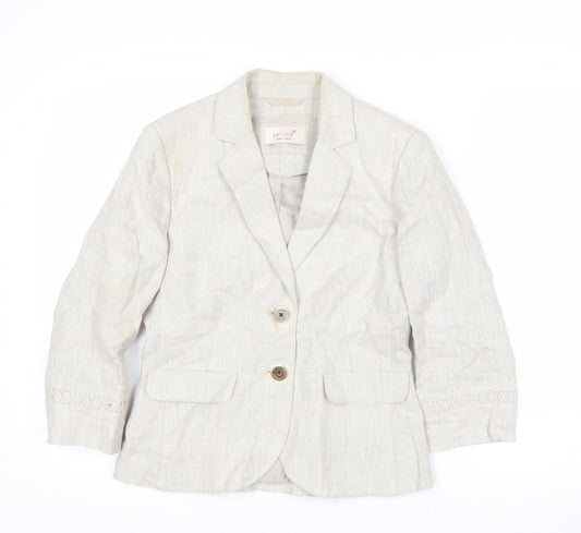Marks and Spencer Per Una Beige Linen Women's Blazer Size 12