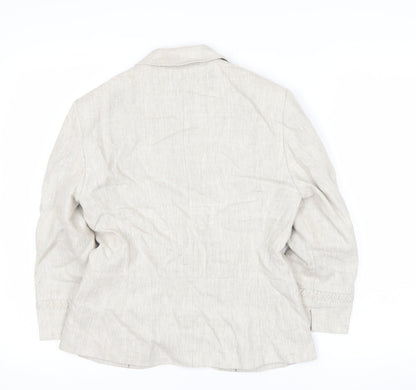 Marks and Spencer Per Una Beige Linen Women's Blazer Size 12