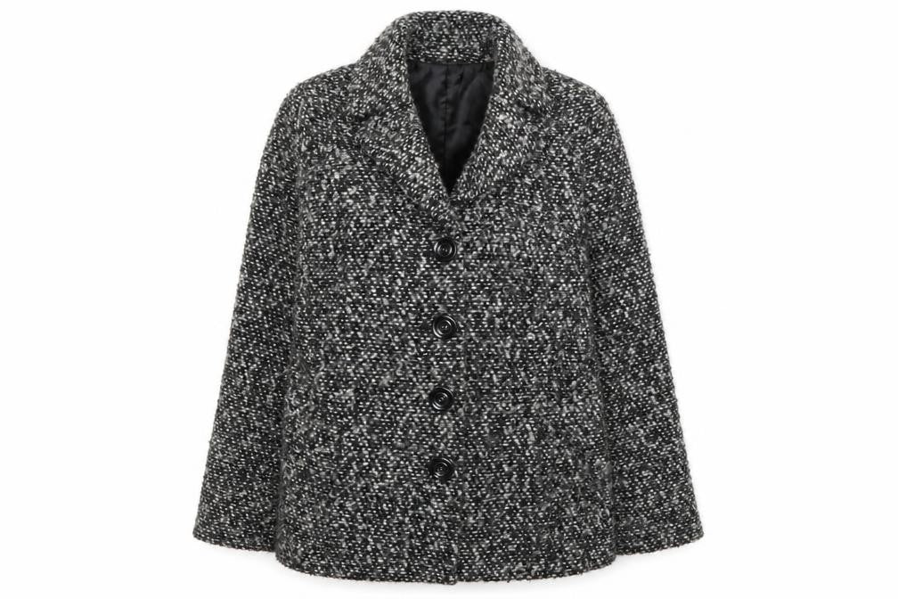 Marks & Spencer Per Una Women Grey Wool Blend Button Coat Size 16