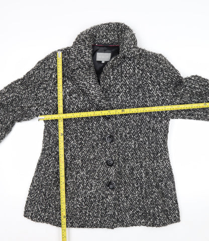 Marks and Spencer Per Una Women Grey Wool Blend Button Coat Size 16