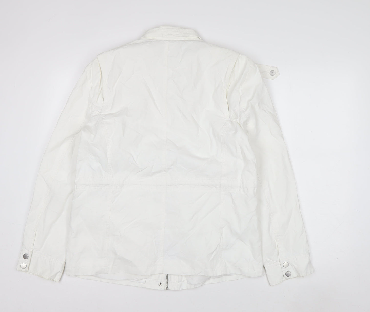 Mint Velvet Women's White Size 14 Military Jacket Cotton Blend