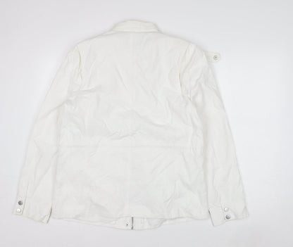 Mint Velvet Women's White Size 14 Military Jacket Cotton Blend