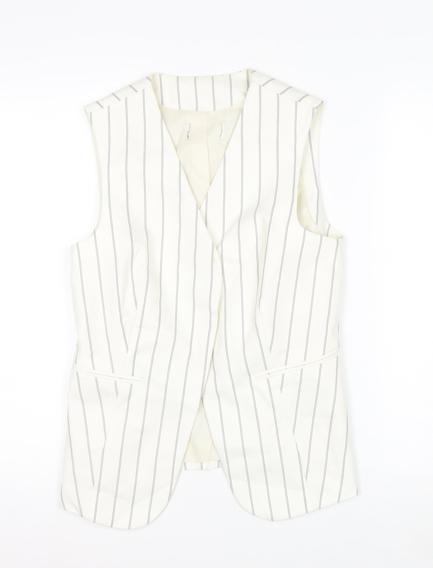 Marks and Spencer Womens Ivory Striped Sleeveless Tunic Blouse UK 6