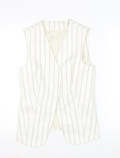 Marks and Spencer Womens Ivory Striped Sleeveless Tunic Blouse UK 6