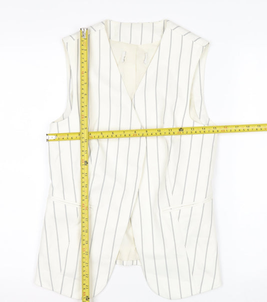 Marks and Spencer Womens Ivory Striped Sleeveless Tunic Blouse UK 6