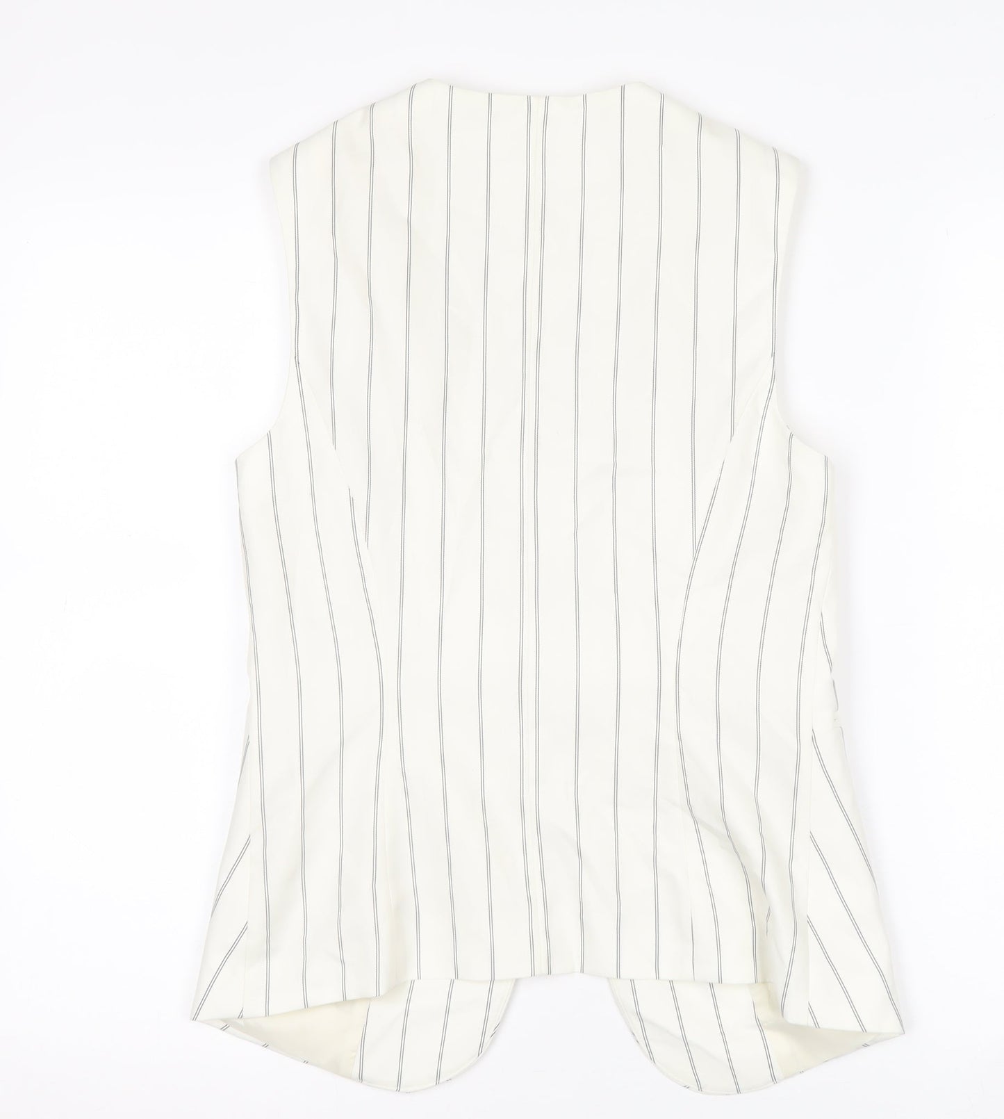 Marks and Spencer Womens Ivory Striped Sleeveless Tunic Blouse UK 6