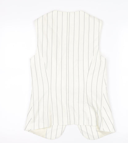 Marks and Spencer Womens Ivory Striped Sleeveless Tunic Blouse UK 6