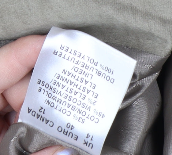 Planet Womens Beige Linen-Blend Single-Breasted Blazer Jacket Size 12
