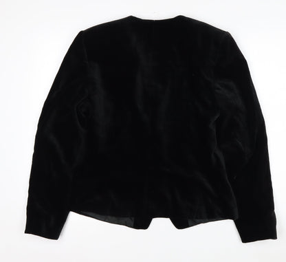 Birgitta Womens Black Velvet Tailored Blazer Size 10 Classic Elegant