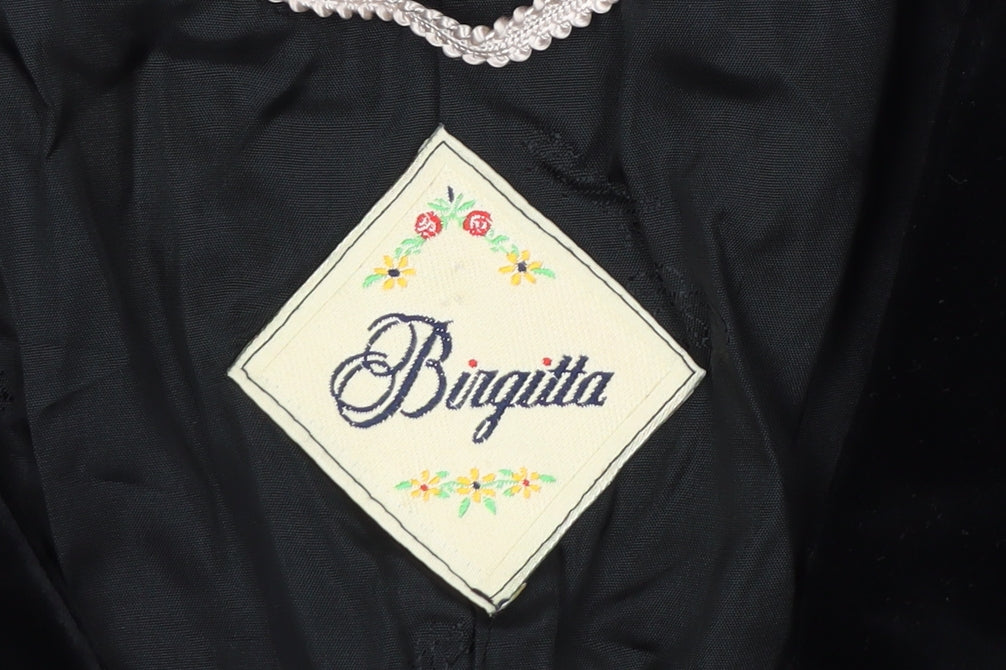 Birgitta Womens Black Velvet Tailored Blazer Size 10 Classic Elegant