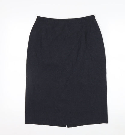 Kasper Women's Black Petite 6 Pencil Midi Skirt Lined Workwear