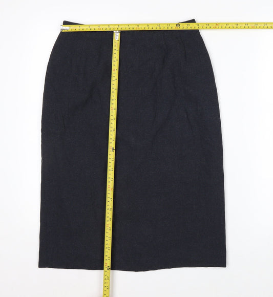 Kasper Women's Black Petite 6 Pencil Midi Skirt Lined Workwear