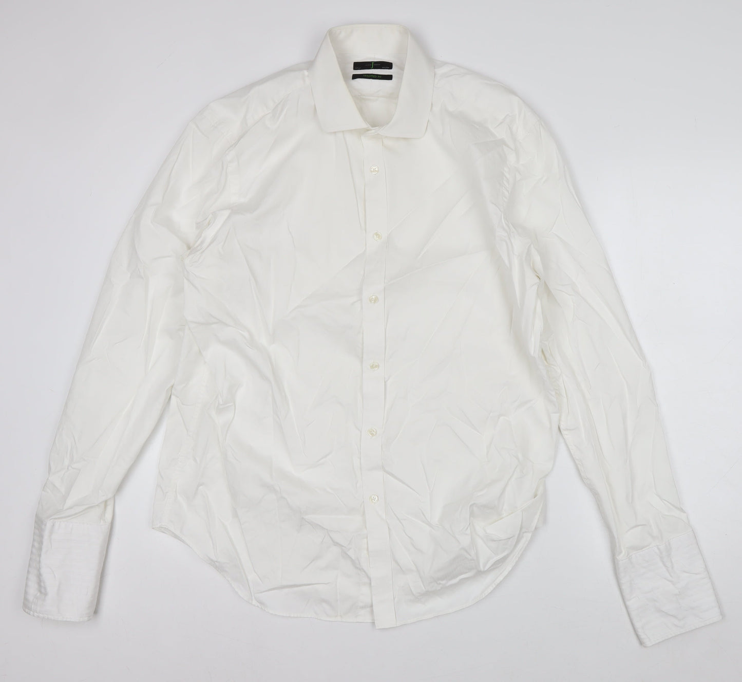 Jasper Conran Men's White 17.5in Tailored Fit Long Sleeve Cotton Dress Shirt