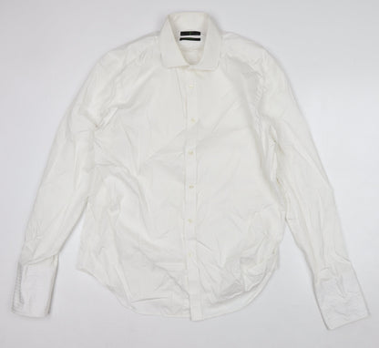 Jasper Conran Men's White 17.5in Tailored Fit Long Sleeve Cotton Dress Shirt