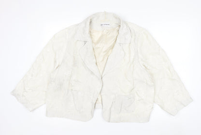 Marks and Spencer Autograph Women Ivory Textured Blazer Jacket UK 22