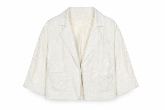 Marks and Spencer Autograph Women Ivory Textured Blazer Jacket UK 22