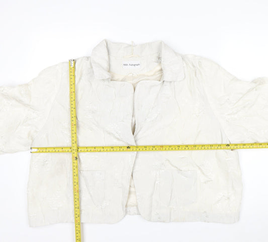 Marks and Spencer Autograph Women Ivory Textured Blazer Jacket UK 22