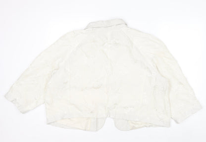 Marks and Spencer Autograph Women Ivory Textured Blazer Jacket UK 22
