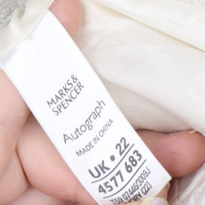 Marks and Spencer Autograph Women Ivory Textured Blazer Jacket UK 22