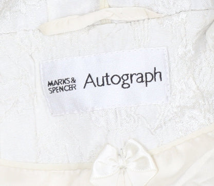 Marks and Spencer Autograph Women Ivory Textured Blazer Jacket UK 22