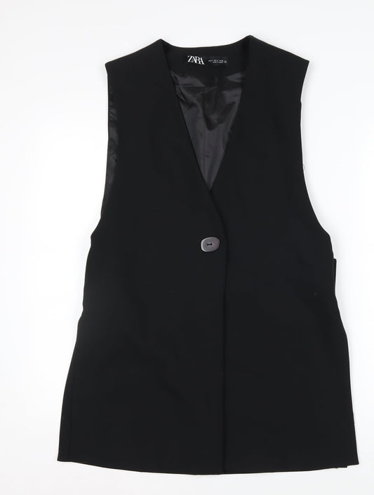 Zara Women Black Sleeveless Shift Dress Size S