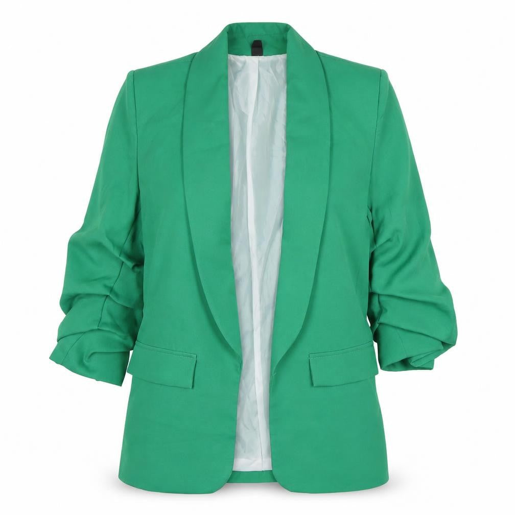 New Collection Women's Green Shawl Lapel Blazer Size S