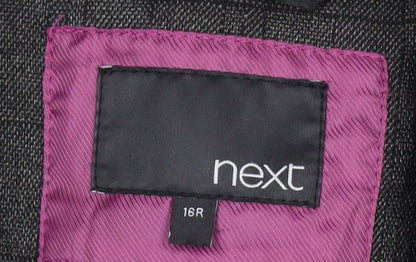 Next Women’s Grey Check Single-Breasted Blazer Size 16 Regular