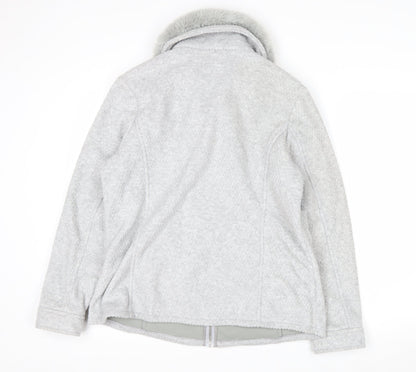 Marks and Spencer Women’s Grey Faux Fur Collar Zip Jacket Size 14