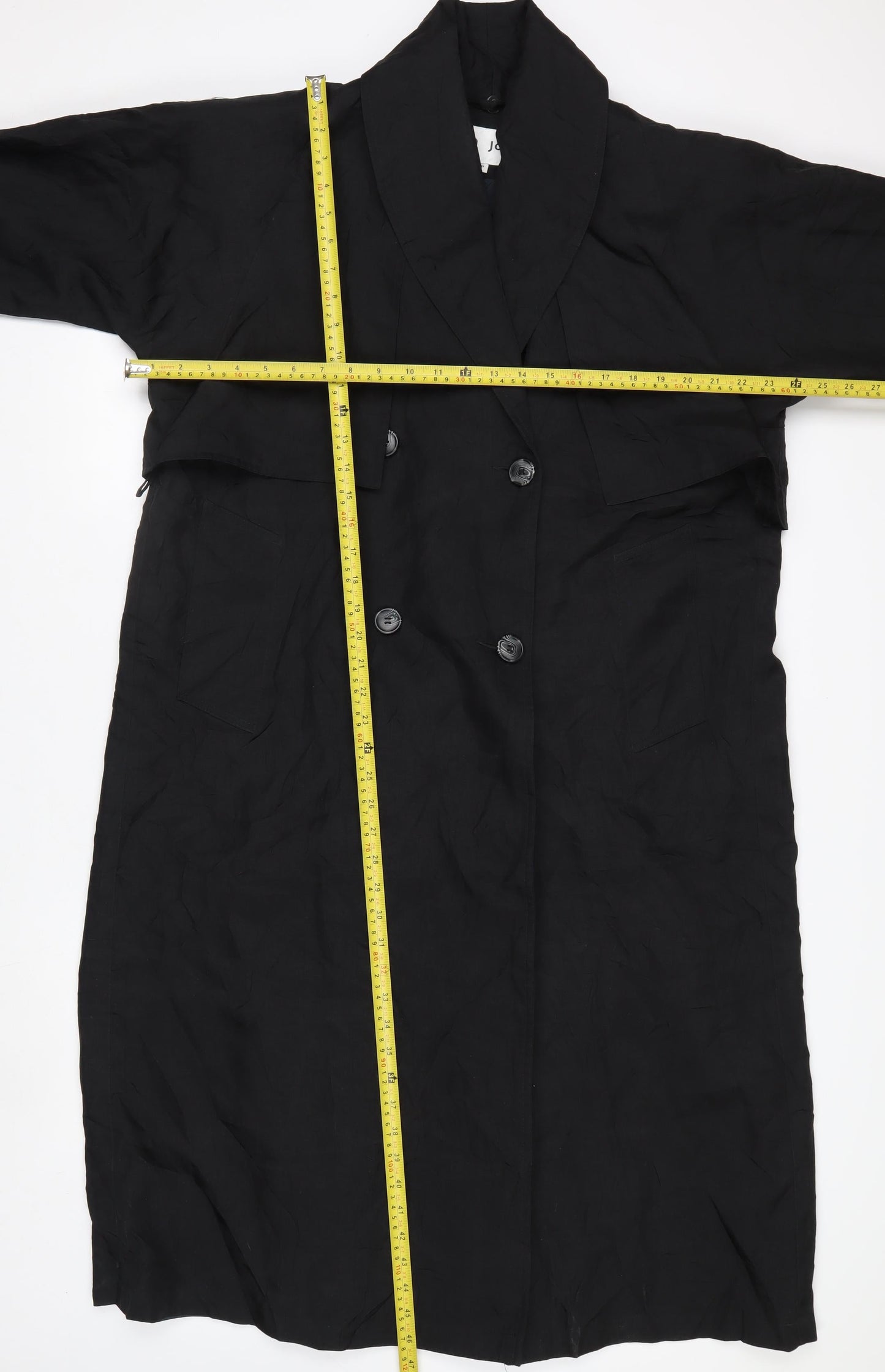 J.M. Joss Women's Black Petite 10 Long Overcoat Polyester Lined Classic Style