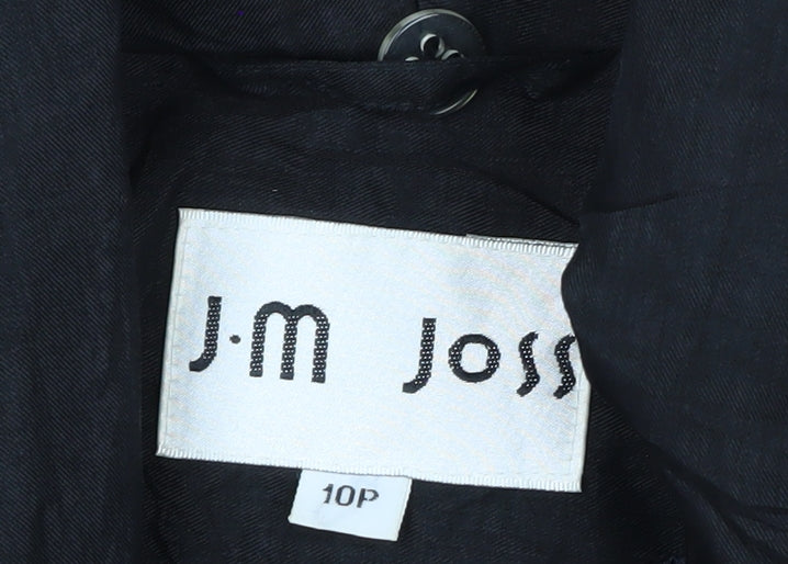 J.M. Joss Women's Black Petite 10 Long Overcoat Polyester Lined Classic Style