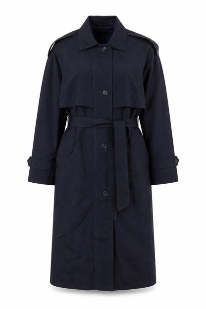 Thunder Bay Women's Blue Polyester Long Trench Coat Size 8