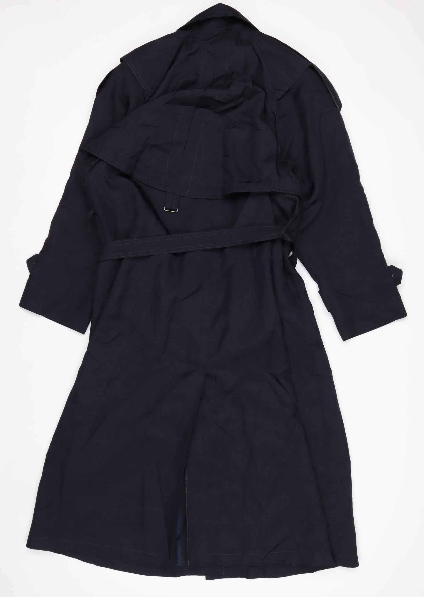Thunder Bay Women's Blue Polyester Long Trench Coat Size 8