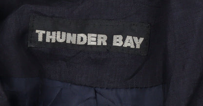 Thunder Bay Women's Blue Polyester Long Trench Coat Size 8