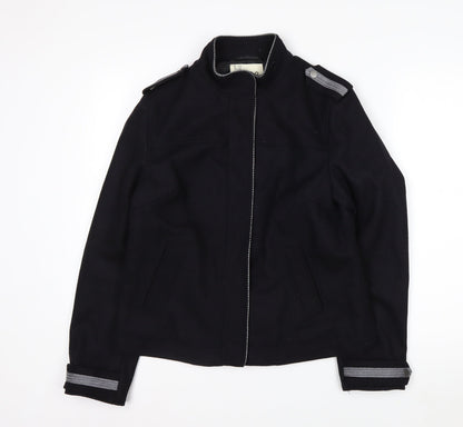 Marks and Spencer Women's Black Wool Blend Military Jacket UK 10