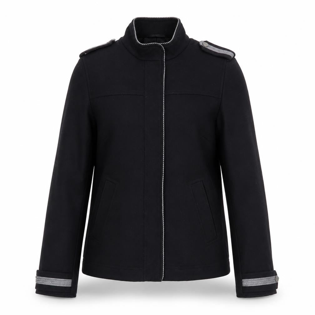 Marks and Spencer Women's Black Wool Blend Military Jacket UK 10