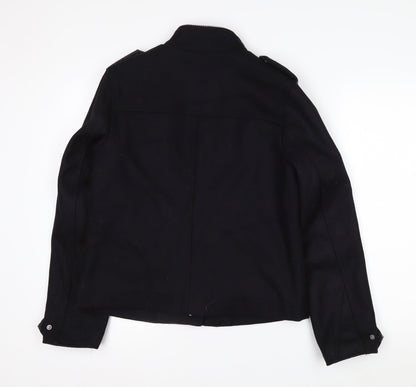 Marks and Spencer Women's Black Wool Blend Military Jacket UK 10