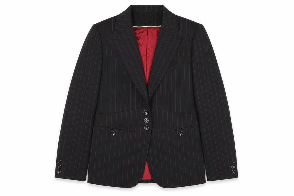 Next Women's Black Pinstripe Blazer Size 16 Classic Workwear Jacket