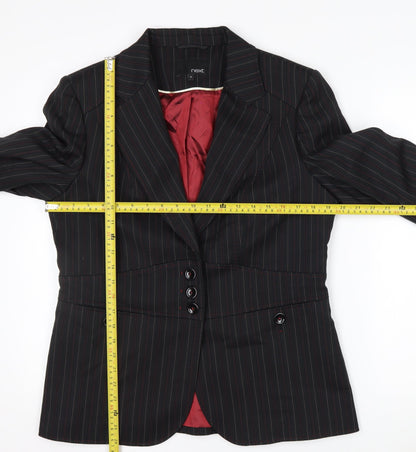 Next Women's Black Pinstripe Blazer Size 16 Classic Workwear Jacket