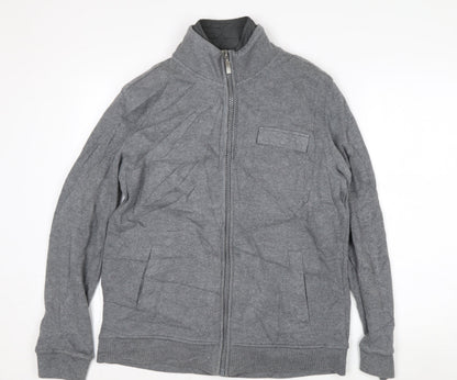 Jasper Conran Men’s Grey Full Zip High Neck Knit Jumper L