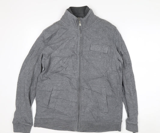 Jasper Conran Men’s Grey Full Zip High Neck Knit Jumper L