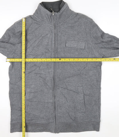 Jasper Conran Men’s Grey Full Zip High Neck Knit Jumper L