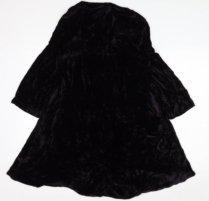 Grizas Women's Black Velvet A-Line Knee Length Dress S
