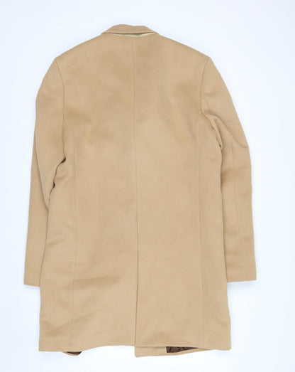 Primark Men’s Beige Wool Look Overcoat L Long Formal Jacket