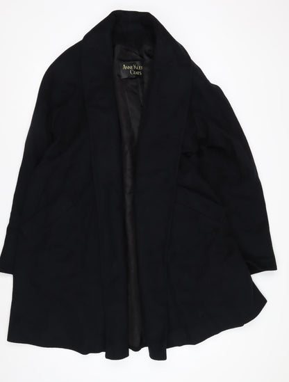 Anne Klein Women’s Black Wool Long Overcoat Size 12 Lined Classic